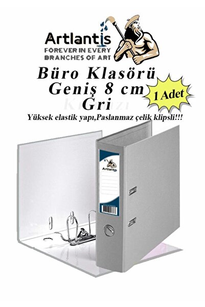 Artlantis Siva plastična kancelarijska fascikla - široka, sa nehrđajućim čeli...