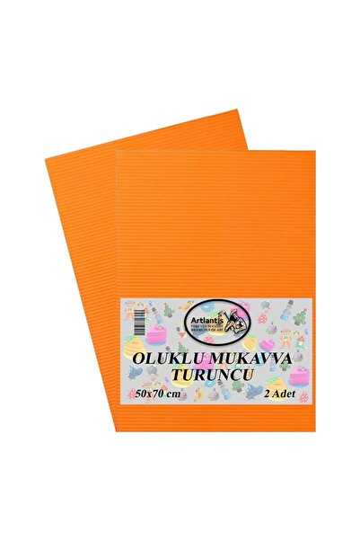 Artlantis Turuncu Oluklu Mukavva 50x70 2 Adet Oluklu Mukavva Turuncu Renkli 5...