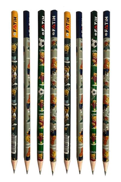 Artlantis قلم رصاص مستدير من Happy Bear 8 قطع 1 عبوة قلم رصاص Fatih 2B قلم رص...