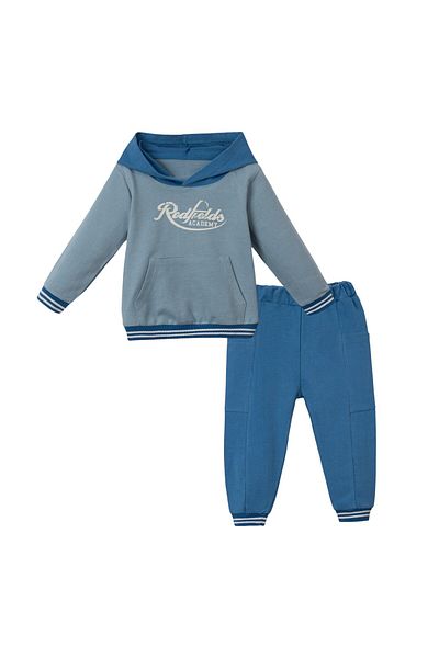 Lolons Hooded Baby Boy Double Set Light Blue