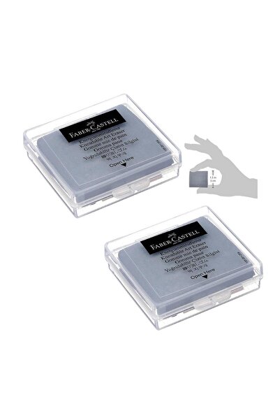 Faber Castell Hamur Silgi Gri Kutulu 2 Paket Faber Hamur Silgi Çizim Silgisi Yoğrulabilir Silgi Plastik Kutulu
