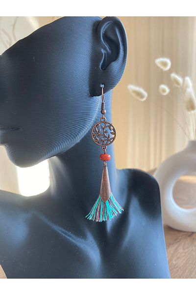 Store Boho Style Tufted Dangle Design Earrings