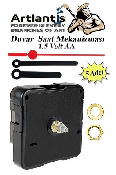 Genel Markalar Duvar Saat Mekanizması 5 Adet 10 mm Şaft Sessiz Saat Motoru Ak...
