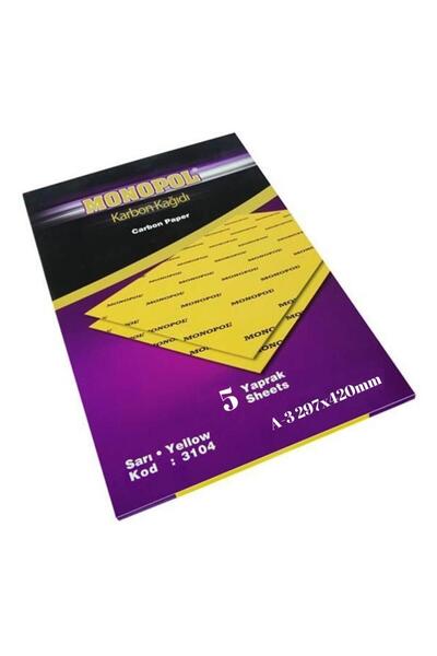 Monopol Karbon Kağıdı A3 5 Adet 1 Paket Karbon Kağıdı Renk Seçeneği A-3 5 Ade...