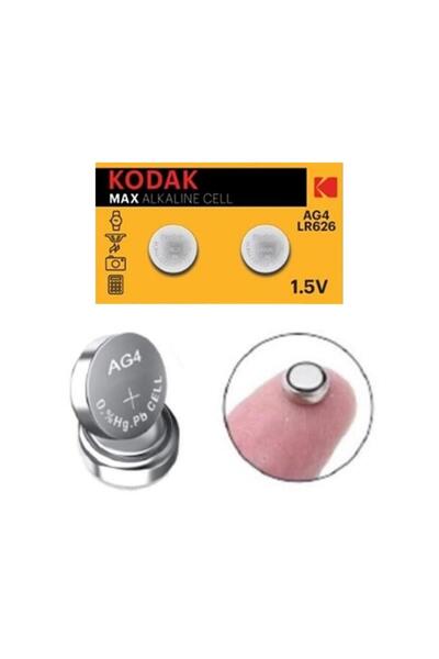 Kodak Saat Pili Ag4 Lr626 377 Sr626 1.5v Alkalin Saat Pili 2 Adet 1 Paket