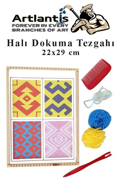 Artlantis Halı Dokuma Tezgahı 1 Paket Hobi Okul Elişi Çocuk Halı Dokuma Tezgah Seti 22x29 cm