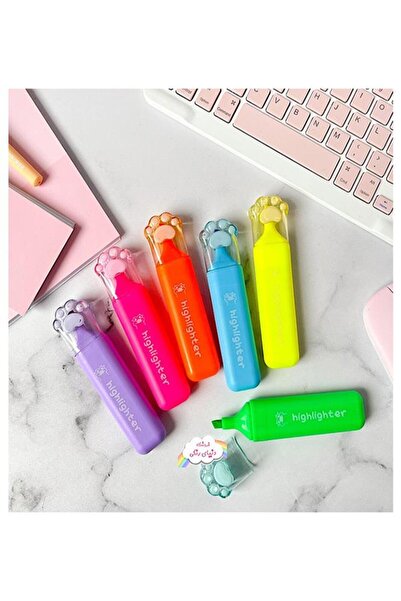 Artlantis Patili 6 Renk Fosforlu Keçe Uçlu Kalem 1 Paket 6 lı İşaret Kalemi F...