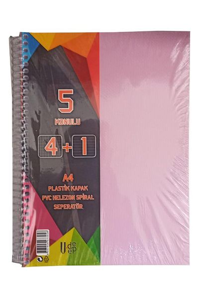 Artlantis 4+1 Bookmark Notebook 5 Thread 125 Sheets 1 Piece 4 Plaids 1 Line Spral Plastic Cover with Separator