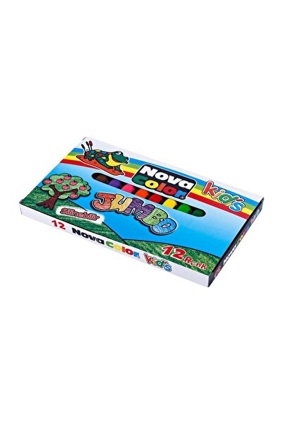 Nova Color Jumbo Mum Boya Üçgen 12 Renk Karton Kutu 12 Renk Crayon Novacolor ...