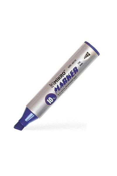 Mikro Permanent Marker Marker Cut Tip Parcel Pen Blue 10 Mm Mr-6010 1 Piece