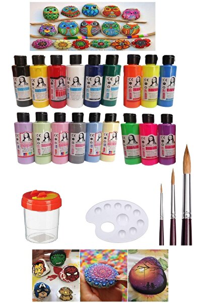 Südor Taş Boyama Seti 18 Renk Set 1 Paket