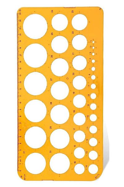 Artlantis Circle Template Large Ruler 1-36 Mm 1 Piece Arlantis 24 cm Ruler Technical Drawing Circle Ruler