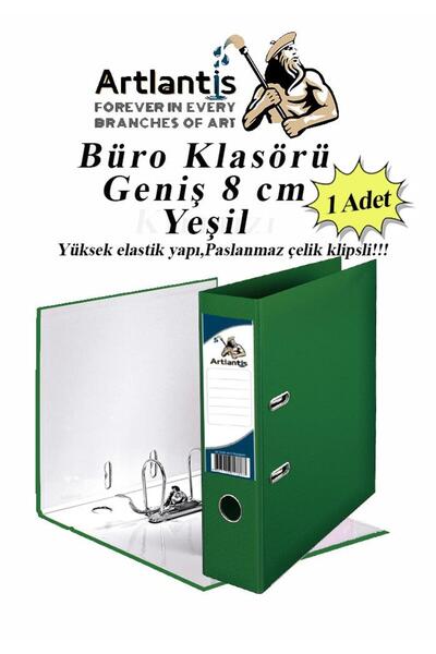 Artlantis Folder de birou verde lat - Clemă din oțel inoxidabil, cu inele, 1 ...