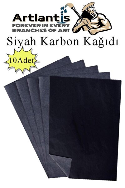 Artlantis Siyah Karbon Kağıdı A4 10 Adet 21x29,7 cm Kopya Kağıdı Transfer Kağ...