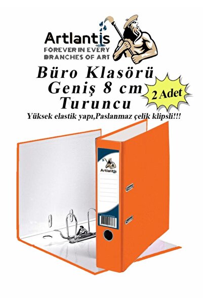 Artlantis Dosar de birou portocaliu 2 Ade - din plastic rezistent, cu inele d...