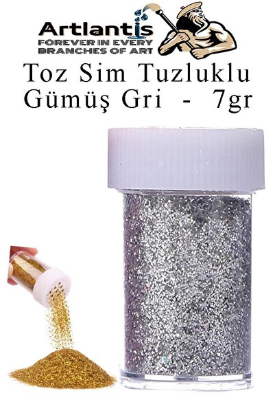 Artlantis Renkli Toz Sim Tuzluklu 7 gr 1 Adet Renkli Toz Sim Epoksi Reçine Okul Etkinlik Dekarasyon Slime