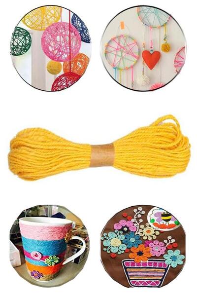 Artlantis Renkli Jüt Kırnap İpi 10 Metre 1 Adet Mumlu Kırnap İplik Kendir İp ...