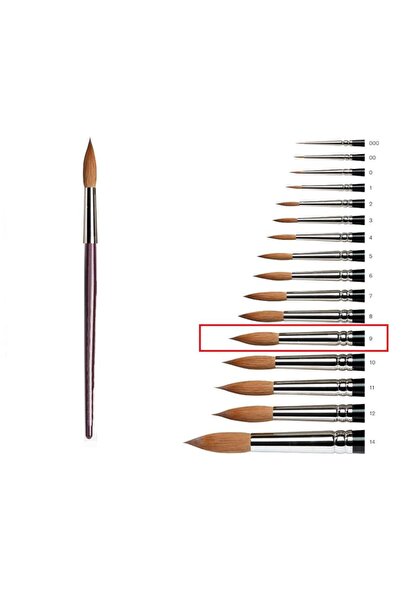 Artlantis Suluboya Fırçası 9 Numara Samur Guaj Boya Fırça No:9 1 Adet