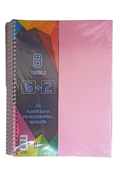 Artlantis 6+2 Ayraçlı Defter 8 Konulu 200 Yaprak 1 Adet 6 Kareli 2 Çizgili Sp...