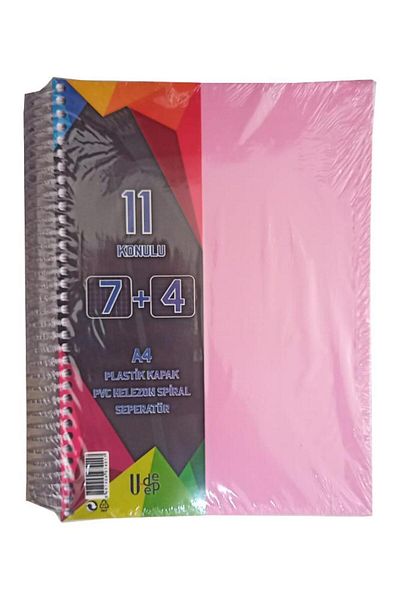 Artlantis 7+4 دفتر ملاحظات 11 موضوع 225 ورقة 1 قطعة 7 مربعات 4 خطوط غطاء بلاستيكي مع فاصل
