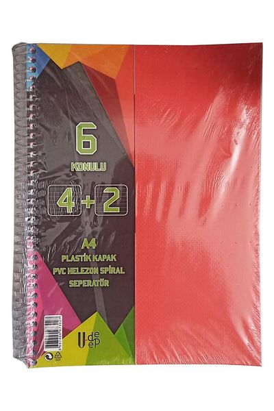 Artlantis 4+2 Bookmark Notebook 6 Thread 150 Sheets 1 Piece 4 Plaids 2 Lines Spral Plastic Cover with Separator