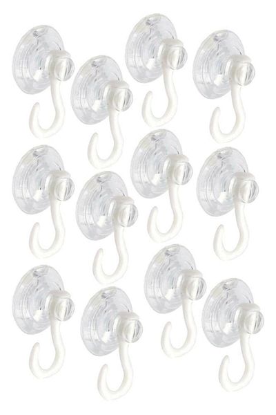 Artlantis Hanging Suction Cup Kiss 4 Cm 12 Pieces Large Hooked Glass Suction Cup Kiss Glass Hanger PVC Suction Cup Kitchen Bath