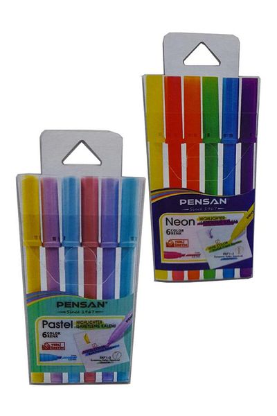 Pensan 5 mm Highlighter Marker Pen - 12 Colors, Pack of 12