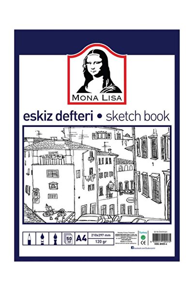Monalisa Eskiz Defteri A-4 Dokulu Kağıt Kara Kalem Çalışma Defteri 50 Yaprak ...