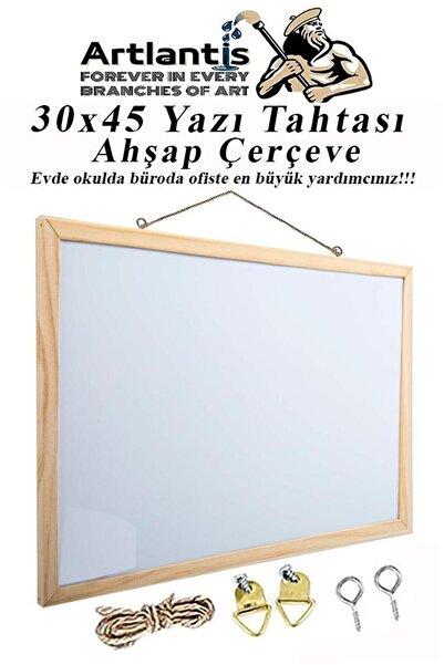 Artlantis Duvara Monte Beyaz Yazı Tahtası 30x45 cm 1 Adet Laminant Yazı Tahta...