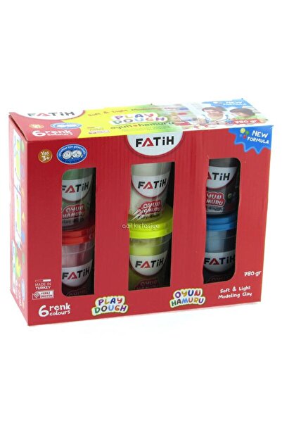 Artlantis Oyun Hamuru 6 Renk 780 gr 1 Paket Fatih Ana Renkler Okul Öncesi Kre...