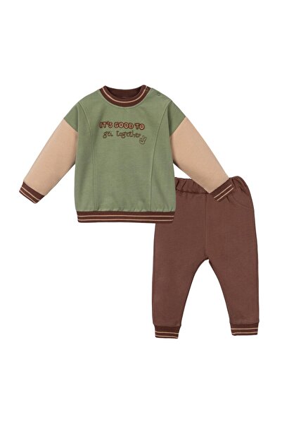 Lolons It's Good Nakışlı Erkek Bebek İkili Takım Yeşil
