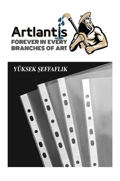 Artlantis A3 Bag File Upright 30 Pieces Transparent Foyer File 1 Pack Office School Desk Edge Perforated Bag File