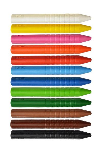 Fatih Triangle Crayon 12 Pieces 1 Pack 12 Colors Triangle Crayon Non-Polluting Hands Washable Erasable Cardboard