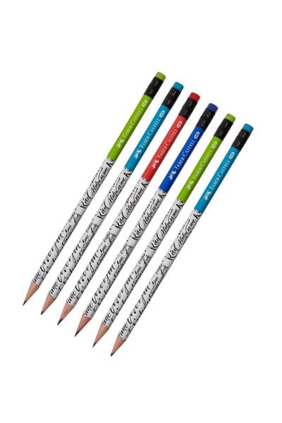 Faber Castell قلم رصاص دائري 6 قطع قلم رصاص للخط قلم رصاص Hb