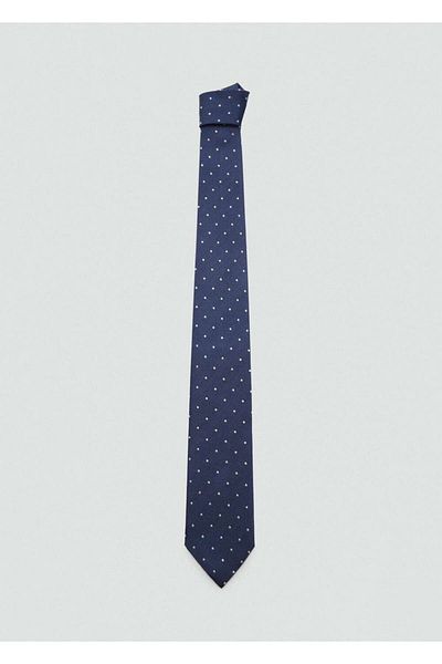 MANGO Man Polka Dot Krawatte aus 100 % Maulbeerseide