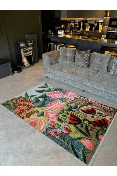 Rugs Modern Halı Colecția Yılmaz: Covor decorativ modern cu model botanic mul...