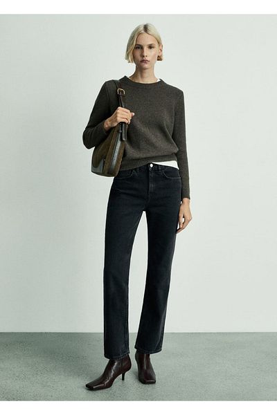 MANGO Woman Matilda Mid Waist Straight Cut Jeans