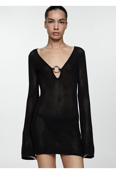 MANGO Woman Ringed Crochet Dress