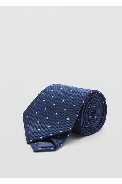 MANGO Man Polka Dot Krawatte aus 100 % Maulbeerseide