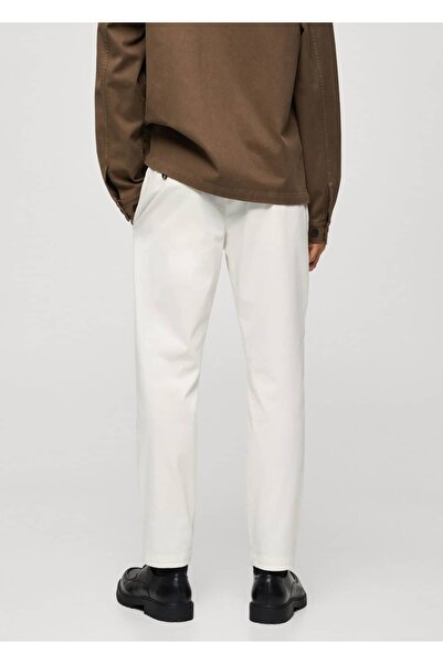 MANGO Man Tapered kesim pamuklu cropped pantolon