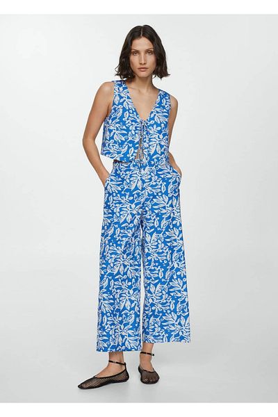 MANGO Woman Wideleg patterned pants