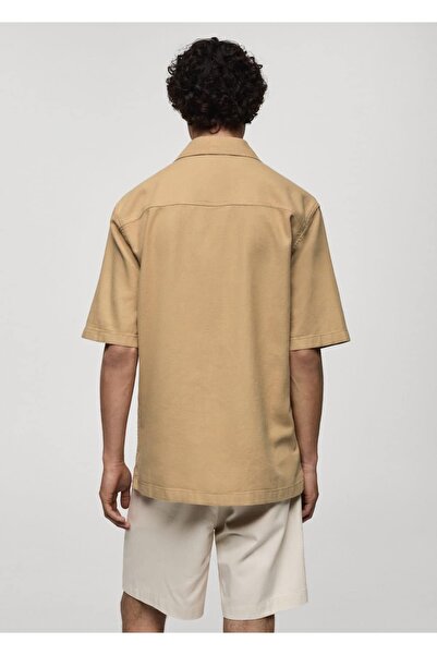 MANGO Man Άνετο βαμβακερό πουκάμισο με τσέπες
