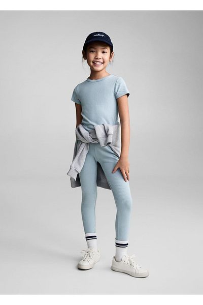 MANGO Kids Jambiere din bumbac cu nervuri