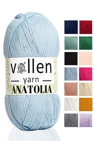 vollen yarn Anatolia Hand Knitted Yarn, Cardigan Sweater Yarn Scarf Booties Blanket Yarn, Baby Blue