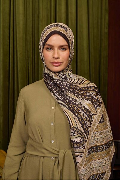 İpekhan İpekhan New Collections Koleksiyon Soft Şal Siyah Kahve Krem 3047-06