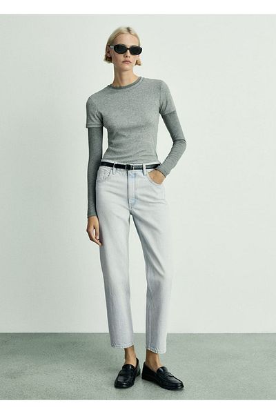 MANGO Woman Newmom Confort Jeanshose mit hoher Taille