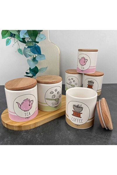 ariana sytle حاوية تخزين سيراميك 3 قطع ابيض 10x8 سم