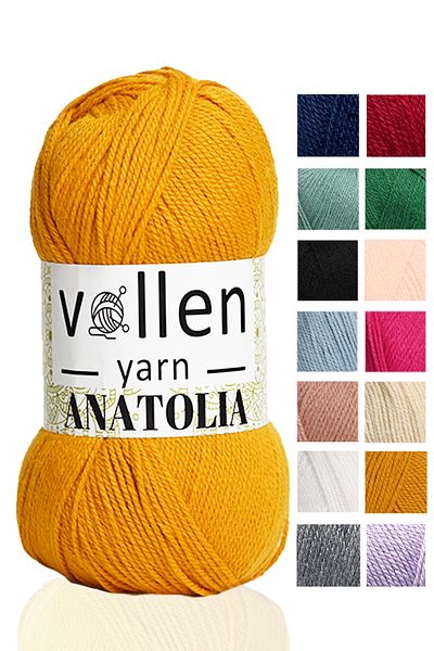 vollen yarn Anatolia Hand Knitted Yarn, Cardigan Sweater Yarn Scarf Booties Blanket Yarn, Mustard