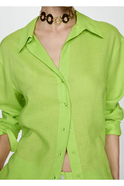 MANGO Woman Μακρυμάνικο πουκάμισο lyocell