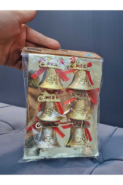 mıstıque home 6-Piece Christmas Bell Ornament 5 cm Christmas Tree Ornament